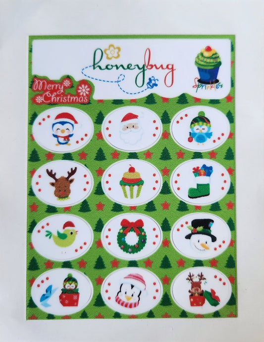 Honeybug Sprinkles Pacifier-Dummy Merry Christmas Stickers Reborn Baby