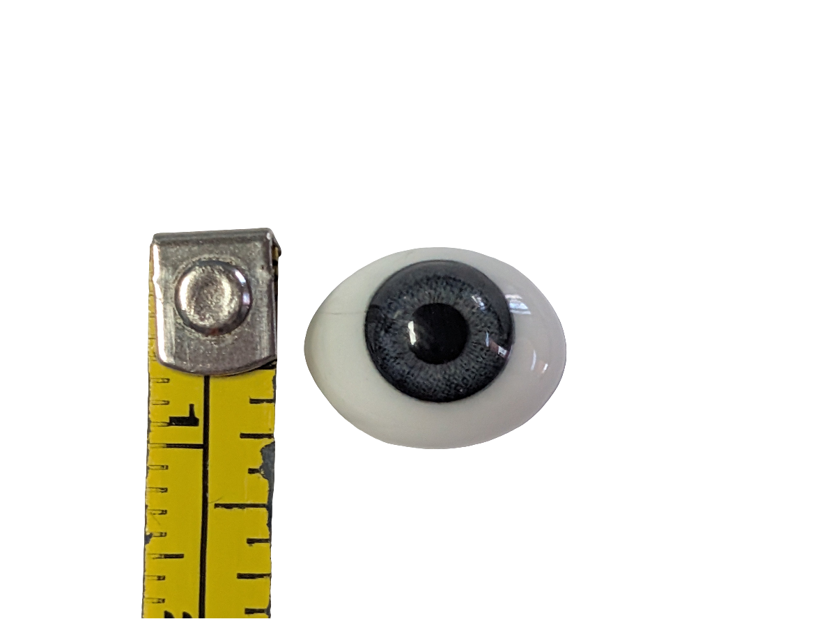 12mm Grey Blue Oval Glass Eyes Reborn Baby Doll Making Supplies