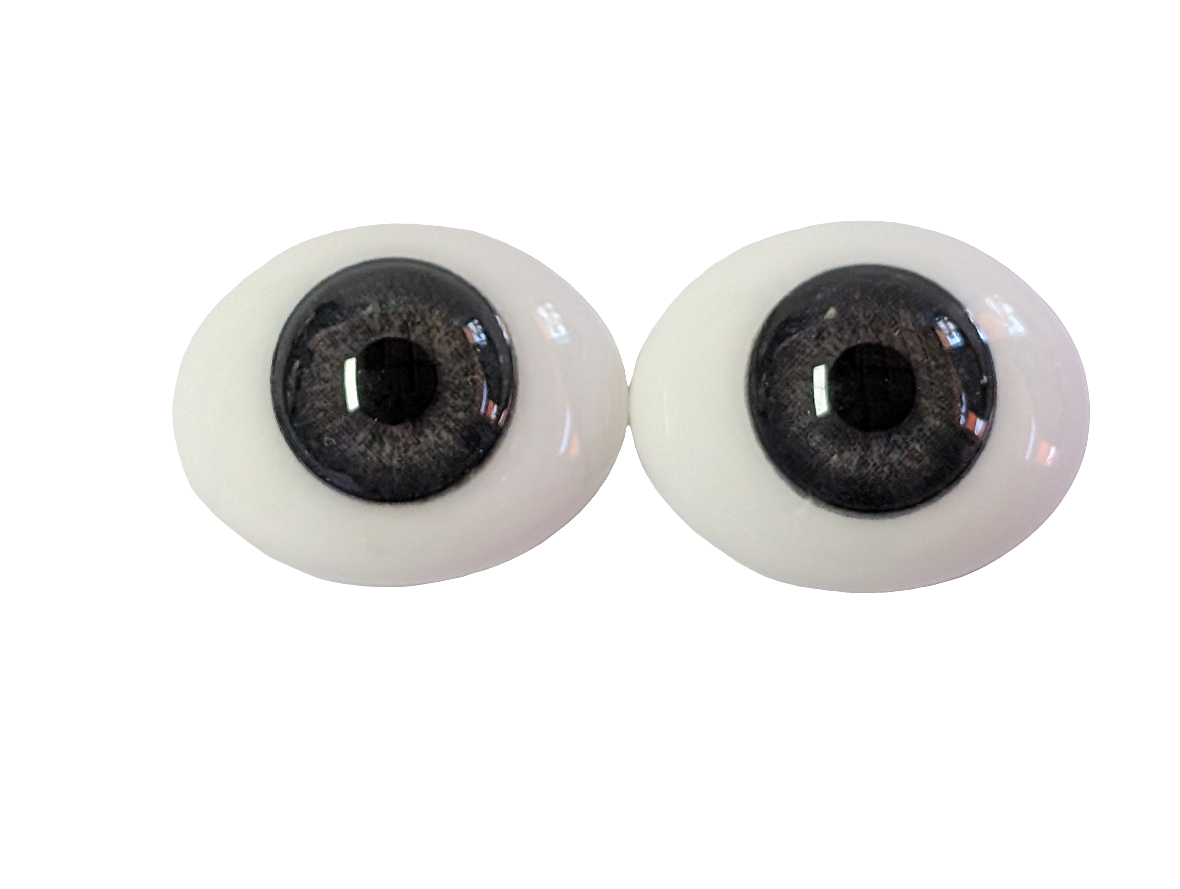 22mm Grey Blue Oval Glass Eyes Reborn Baby Doll Making Supplies