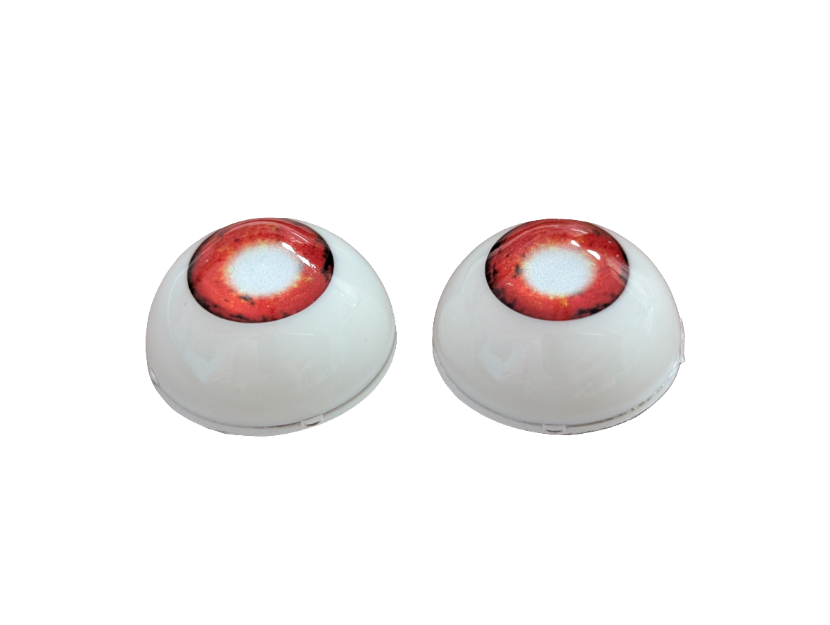 20mm Red with White Pupils Zombie Acrylic  Eyes for Reborn Unusual Doll Baby