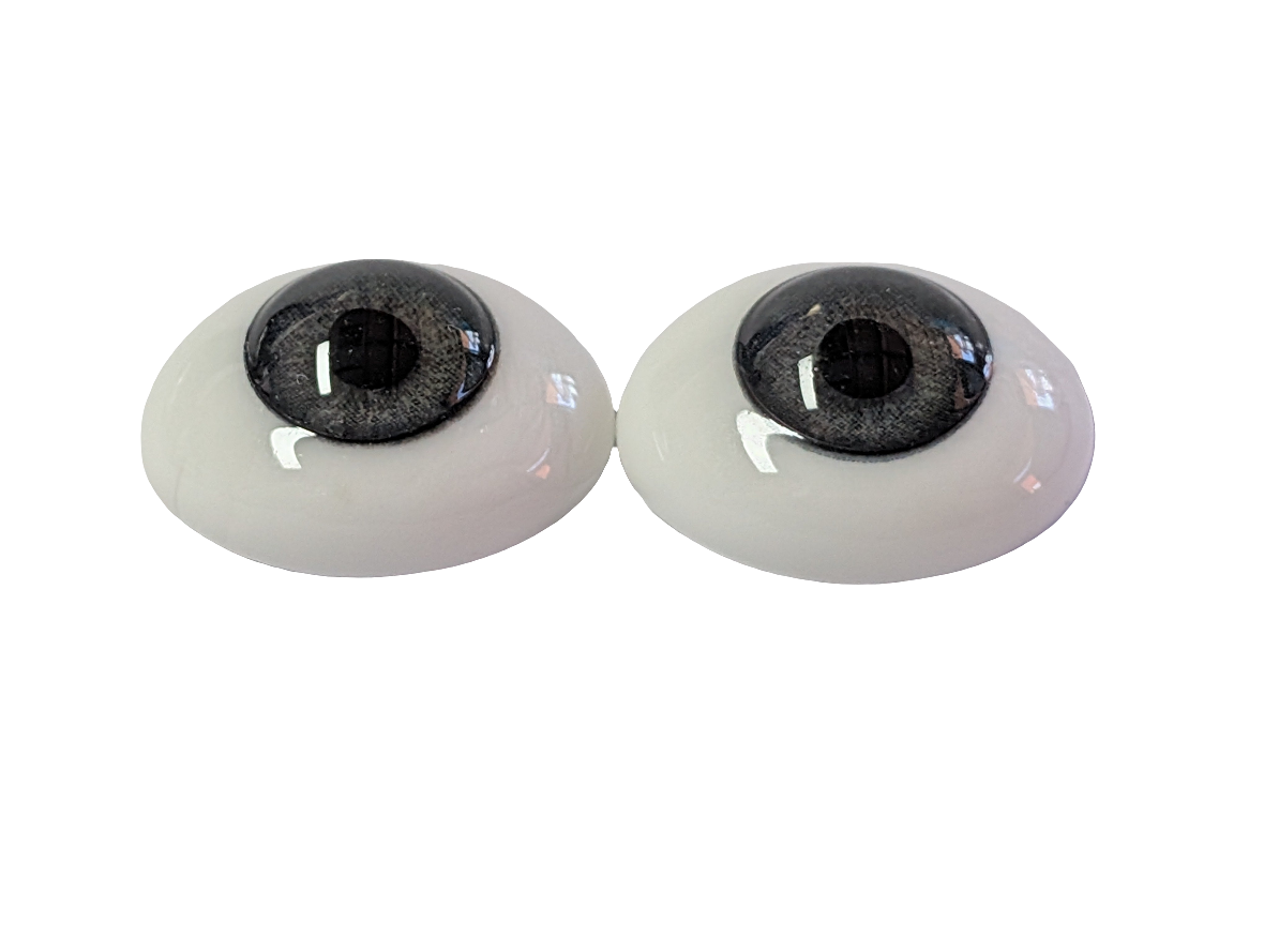 22mm Grey Blue Oval Glass Eyes Reborn Baby Doll Making Supplies