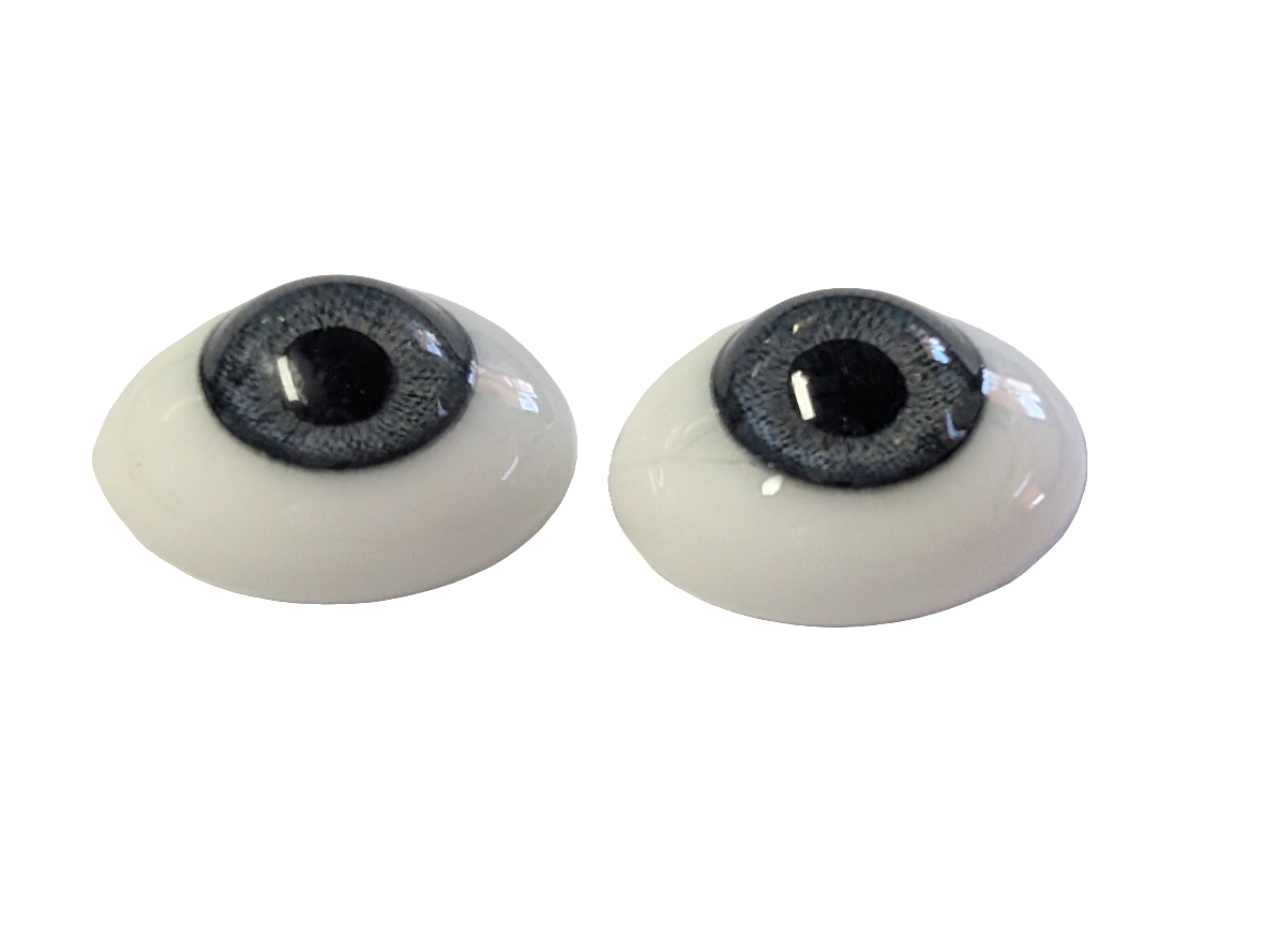 12mm Grey Blue Oval Glass Eyes Reborn Baby Doll Making Supplies