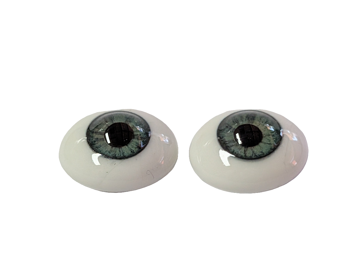 18mm Meadow Green Oval Glass Eyes Reborn Baby Doll Making Supplies
