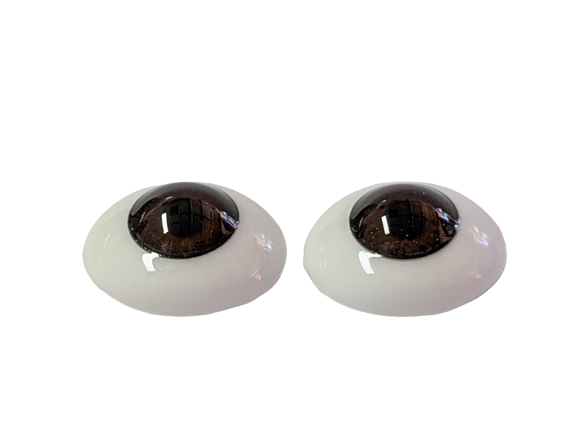 18mm Brown Oval Glass Eyes Reborn Baby Doll Making Supplies