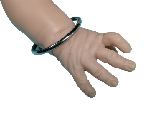 Solid Plated Silver Round Reborn Baby Bracelet