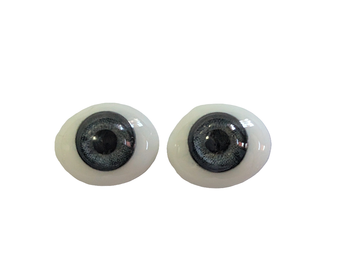 12mm Grey Blue Oval Glass Eyes Reborn Baby Doll Making Supplies