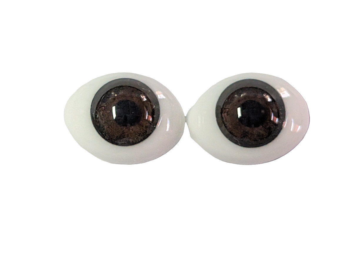 14mm Brown Oval Glass Eyes Reborn Baby Doll Making Supplies