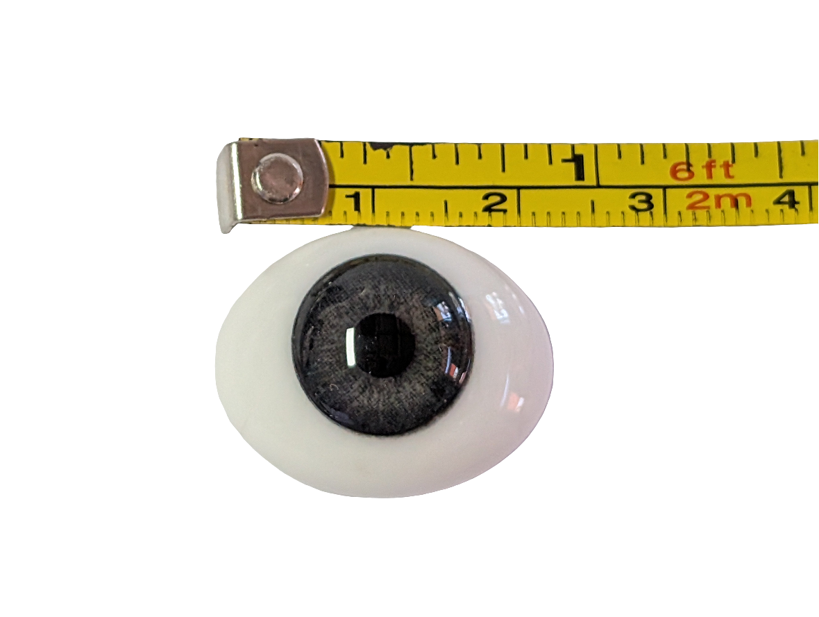 22mm Grey Blue Oval Glass Eyes Reborn Baby Doll Making Supplies