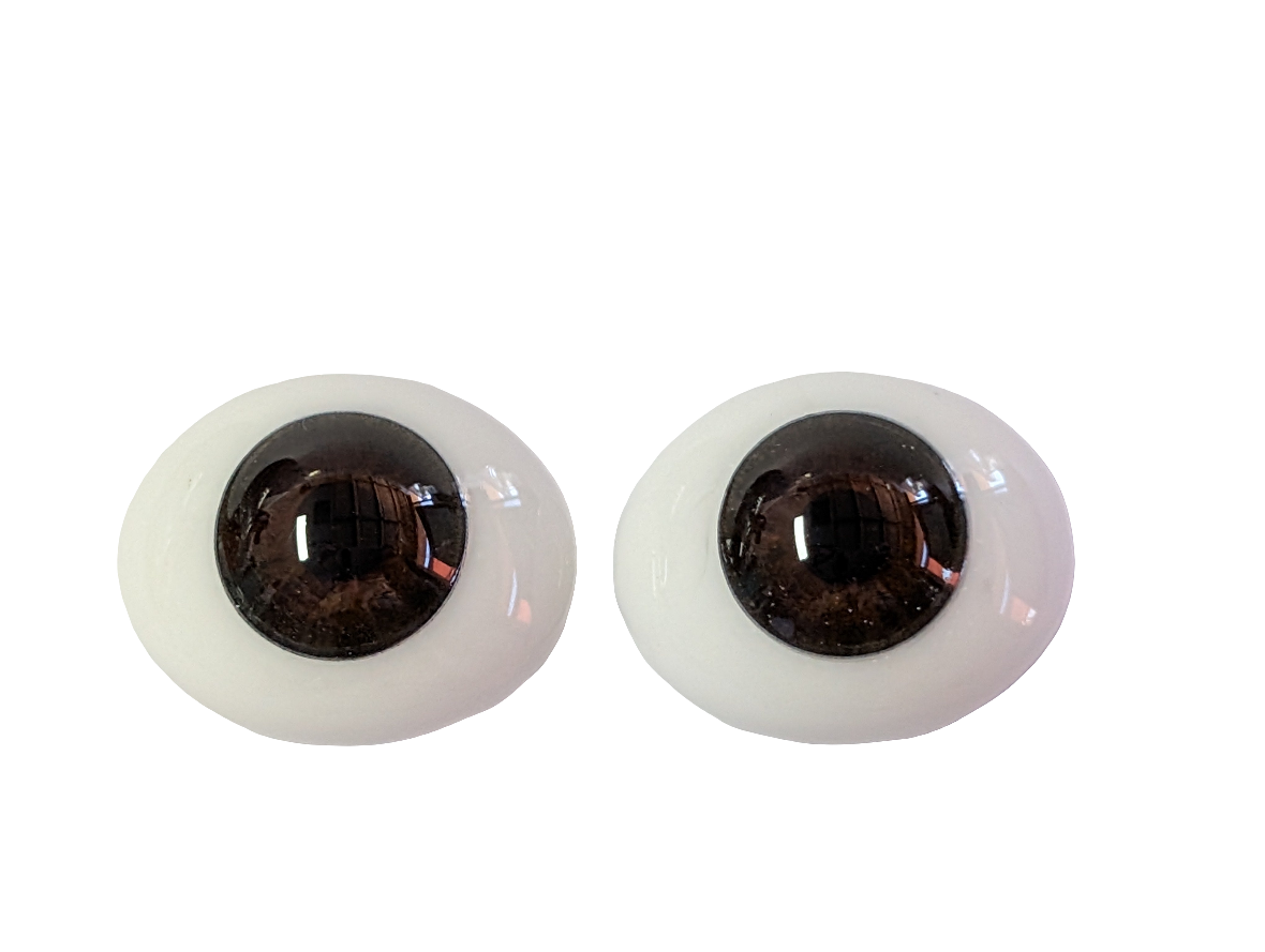 18mm Brown Oval Glass Eyes Reborn Baby Doll Making Supplies