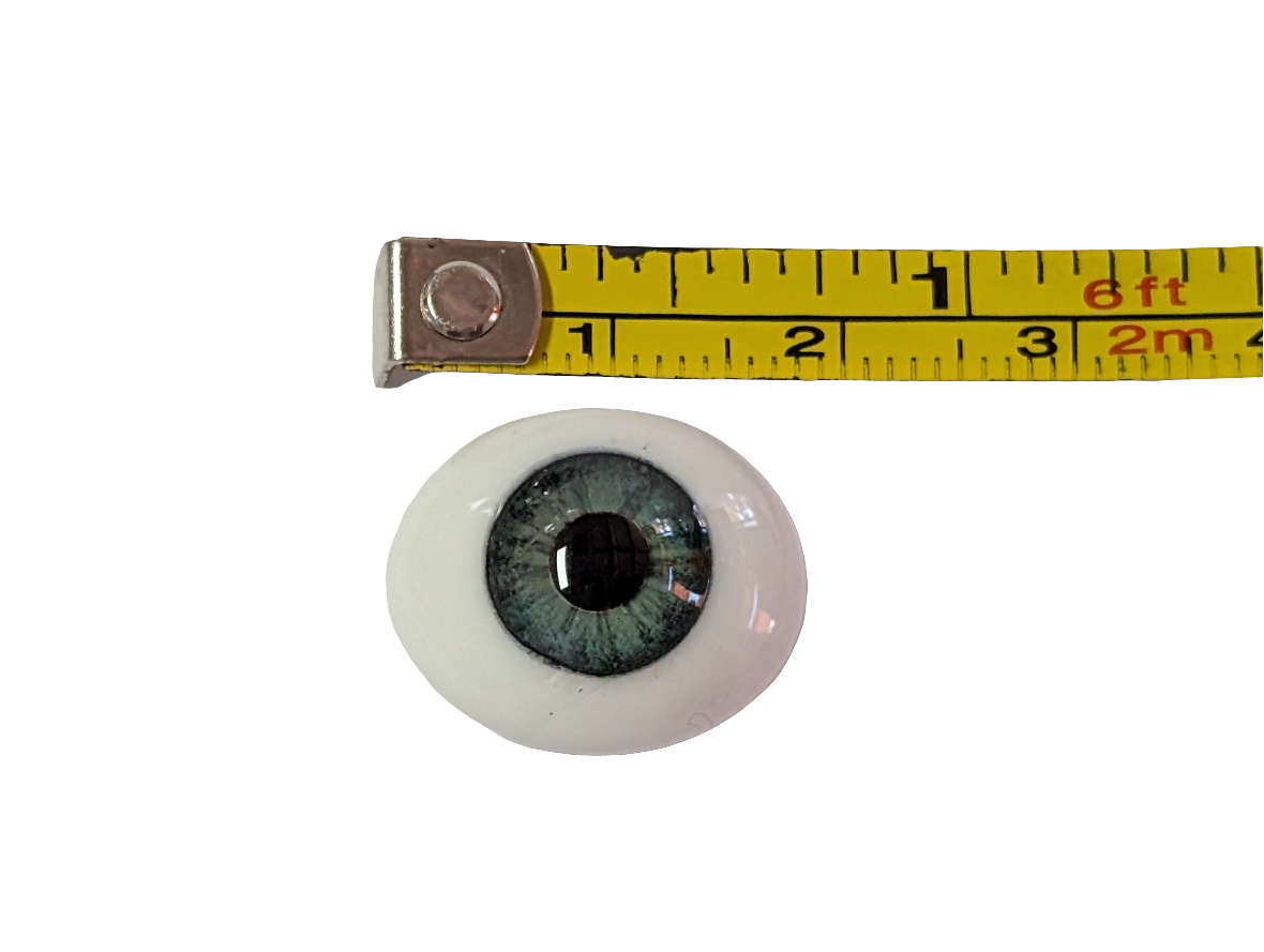 18mm Meadow Green Oval Glass Eyes Reborn Baby Doll Making Supplies