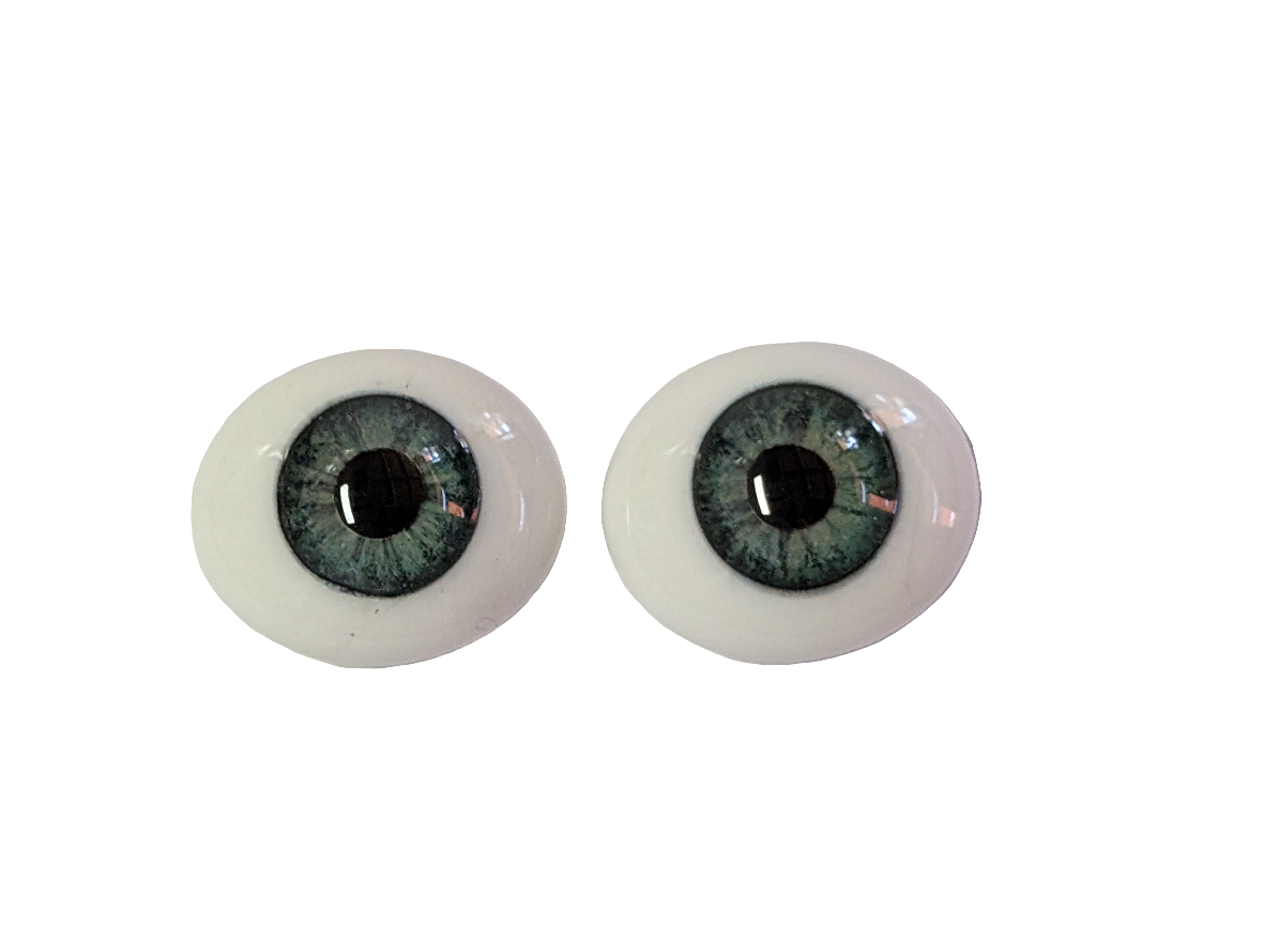 18mm Meadow Green Oval Glass Eyes Reborn Baby Doll Making Supplies