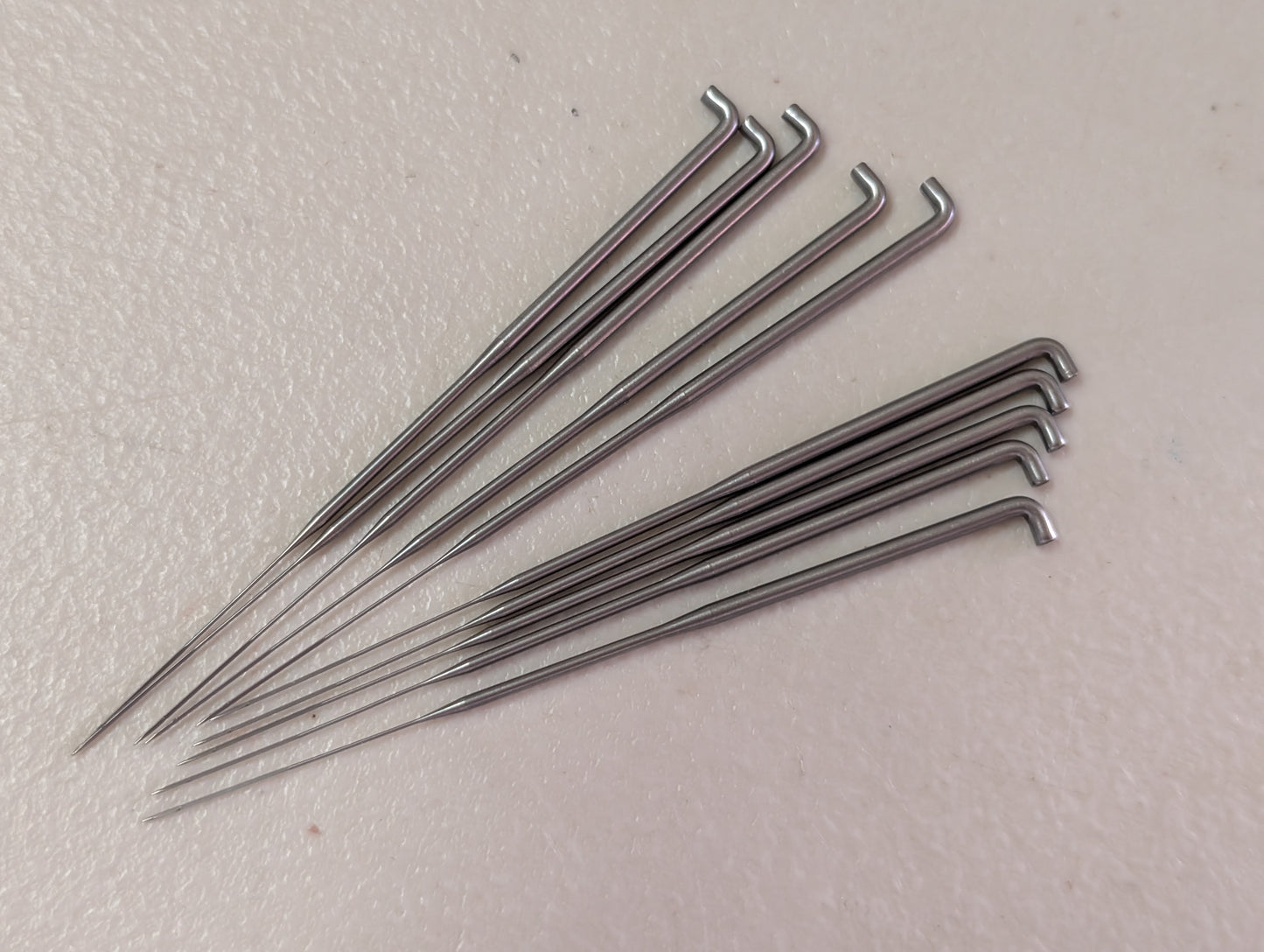 46 Gauge 3 Barb Crown Hair Rooting Silicone Needles Pack of 10 Reborn Baby