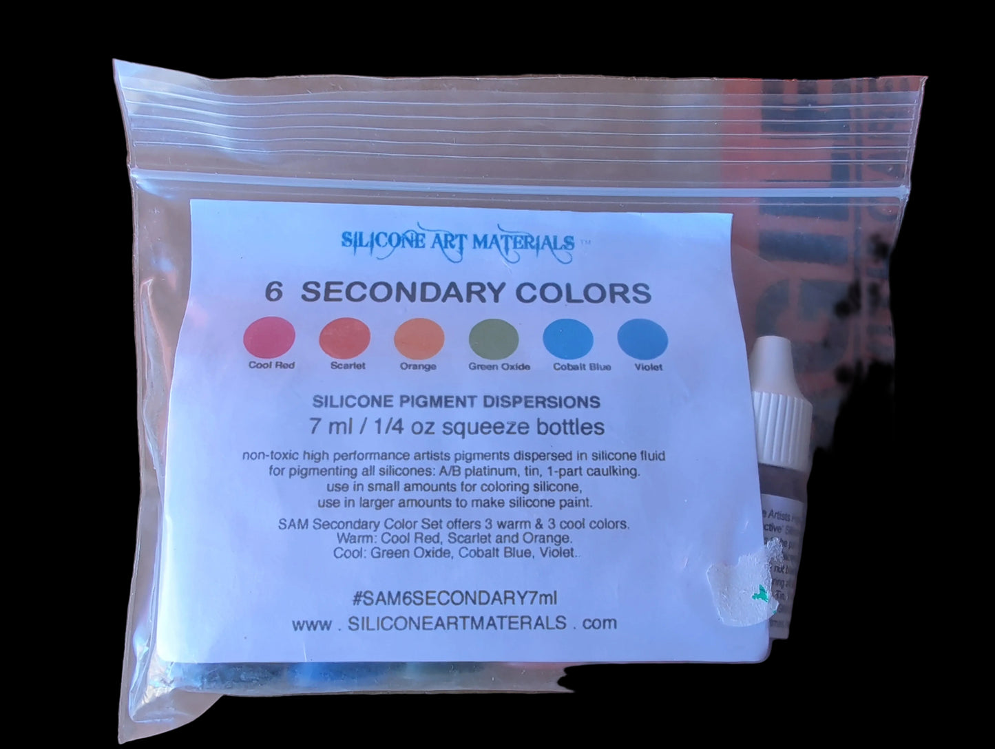 SAM Liquid Silicone Secondary Pigment ~ 6 Colors  7ml