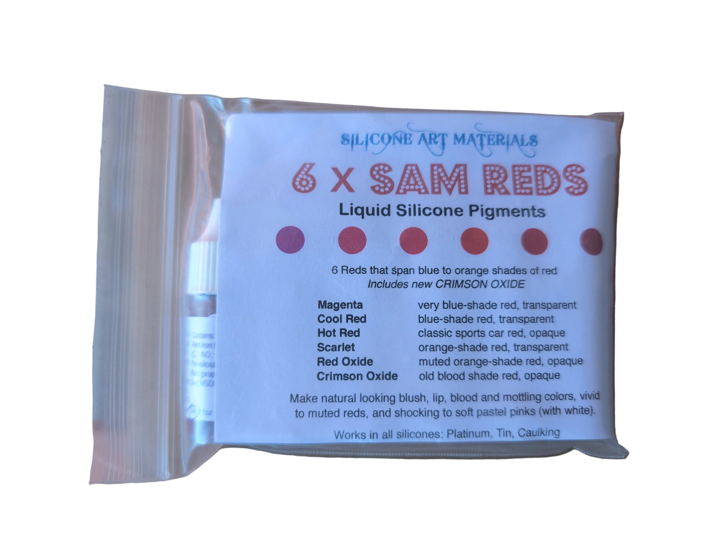 Reds SAM Liquid Silicone  ~ 6 Colors  7ml