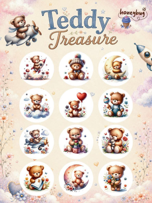 Honeybug Teddy Treasure Sprinkles Smooches Pacifier-Dummy Stickers Reborn Baby