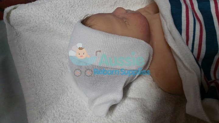 Genuine Hospital Baby Beanie Plain White- Photo Prop Reborn Baby