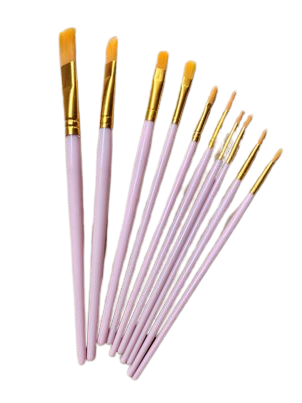 Set of 10 Nylon Brush Set Marshmallow Pink