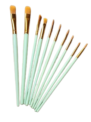 Set of 10 Nylon Brush Set Peppermint Green