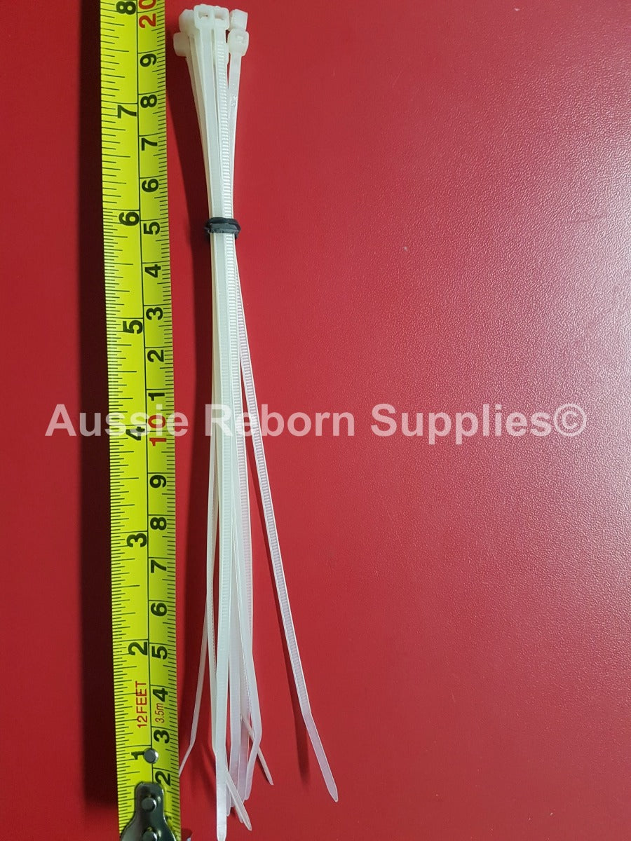 Reborn Baby Supplies Budget Cable Ties 8" ( 20cm ) Pkt of 10