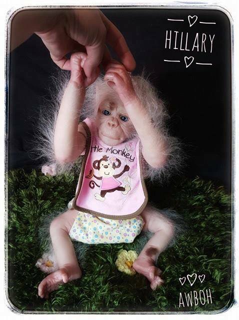 SOLE RARE Hillary the Chimpanzee by Jade Warner Unpainted Reborn Baby kit Only Monkey