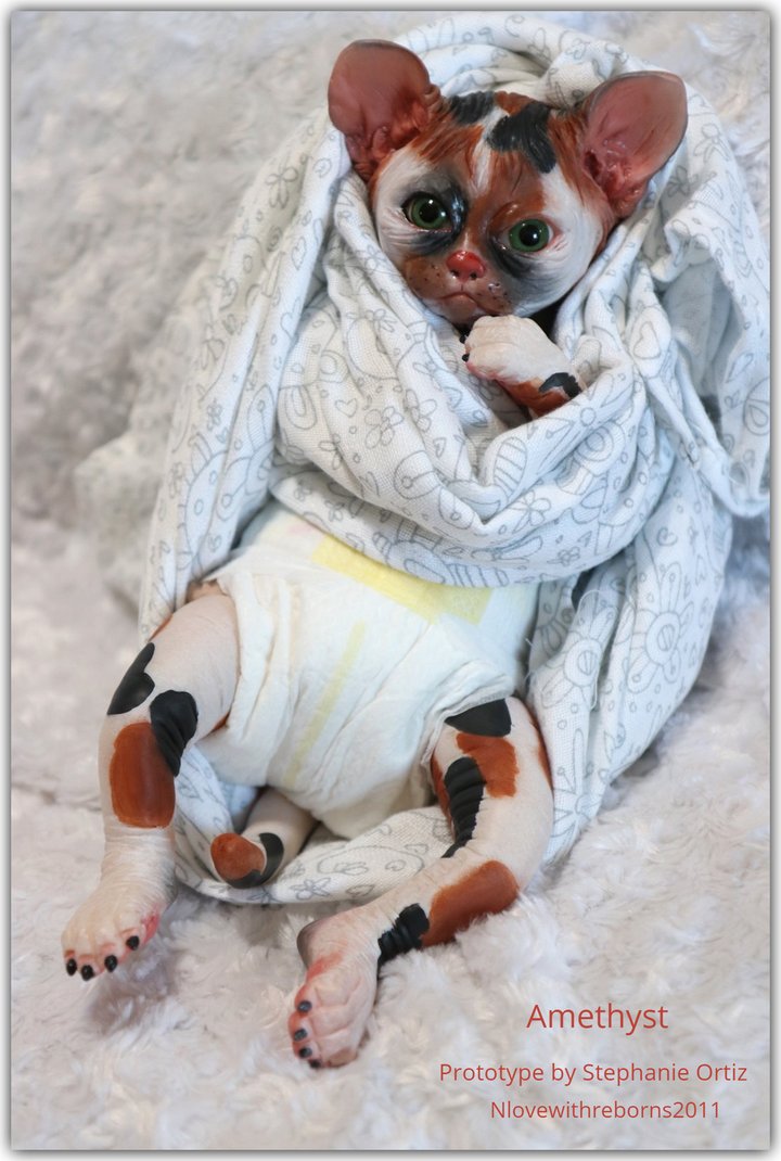 Amethyst Sphinx  (Kitten) by Jade Warner Unpainted Reborn Baby kit Only
