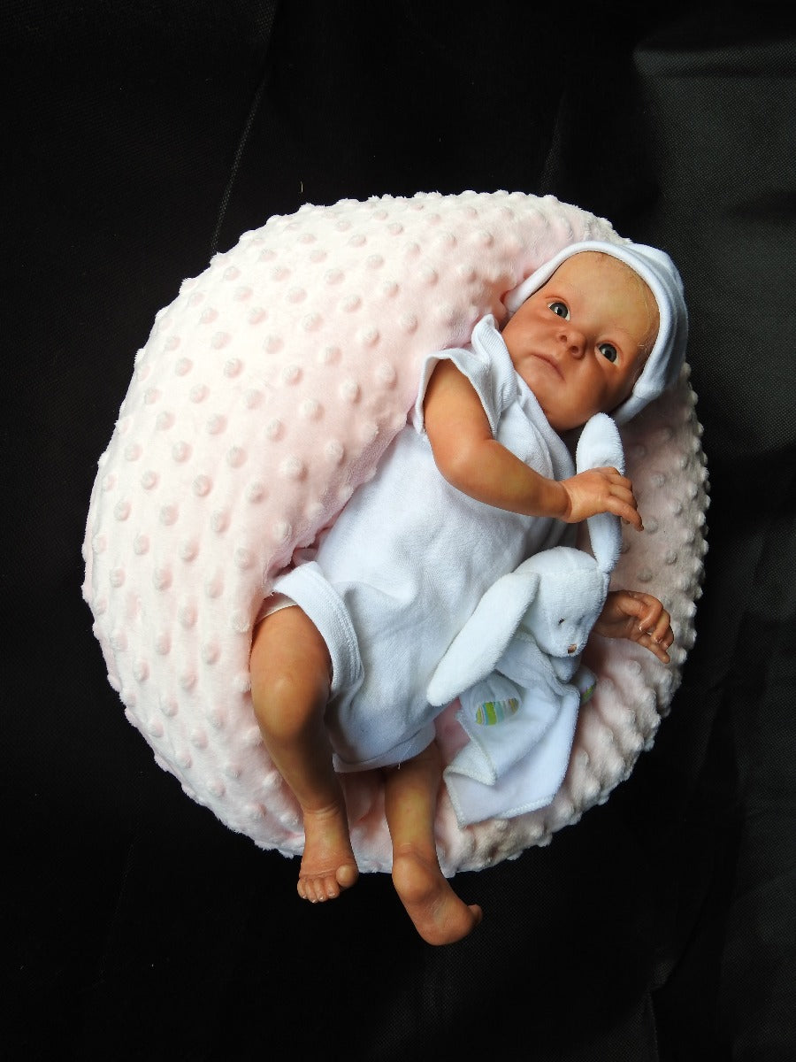 Pink Minky Dot Reborn Baby Bean Bag Display Photo Prop