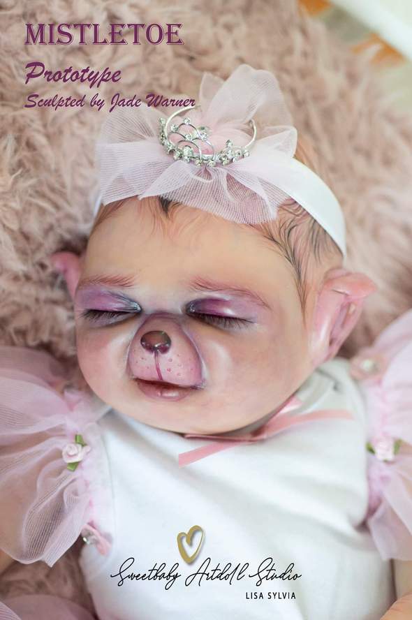 Mistletoe Hybrid Baby Mouse by Jade Warner Unpainted Reborn Baby kit Only