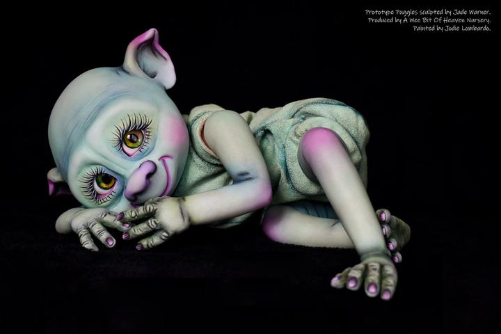 Puggles Baby Garden Gnome-Goblin by Jade Warner Unpainted NO COA