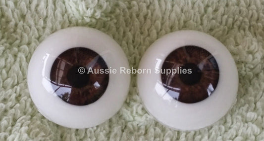 22mm Whispy Grey Round Acrylic Eyes Reborn Baby Doll Making Supplies