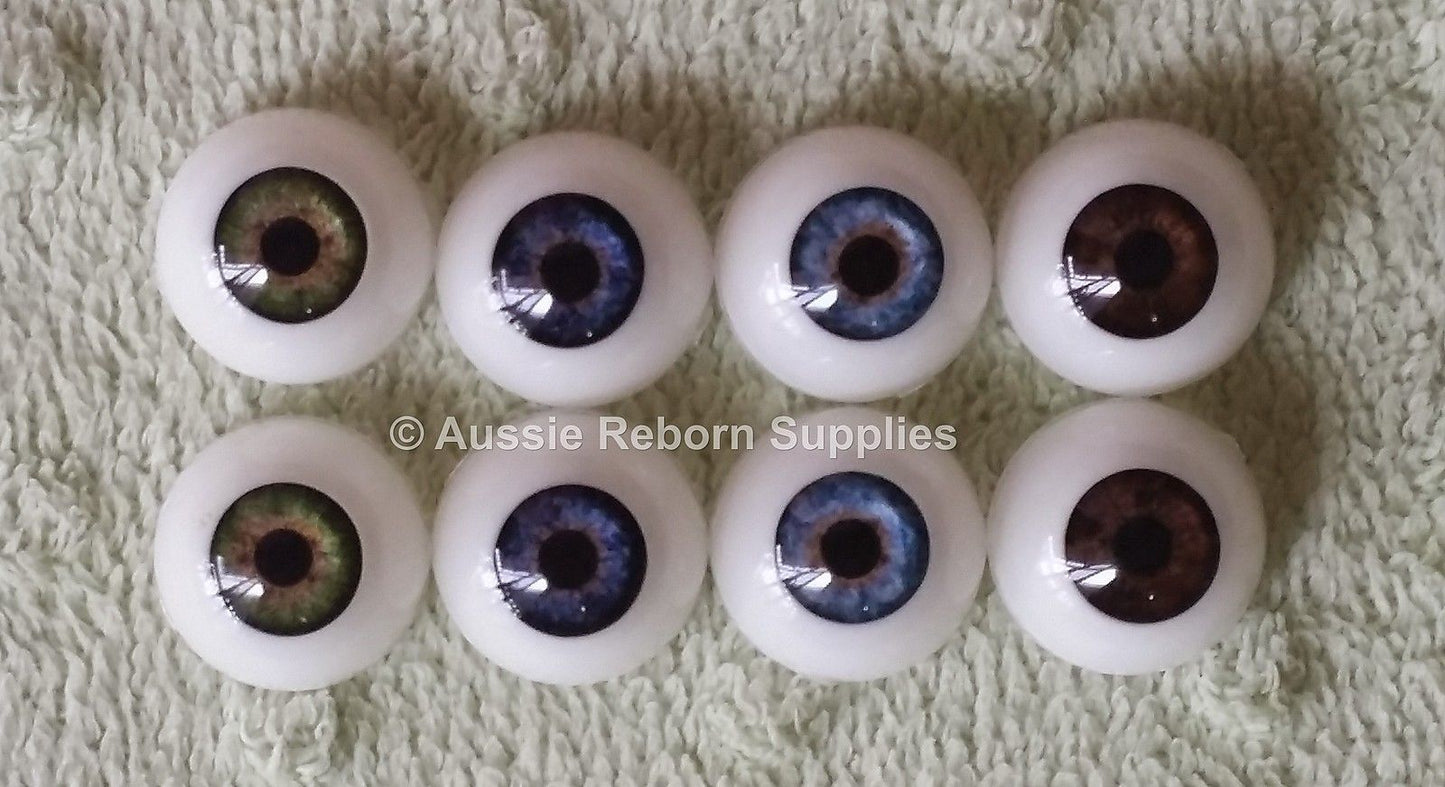 24mm Sea Blue Round Acrylic Eyes Reborn Baby Doll Making Supplies Toddler